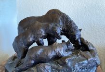 Bob Robert Scriver Three Bears wildlife bronze sculpture