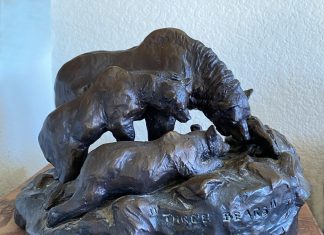 Bob Robert Scriver Three Bears wildlife bronze sculpture