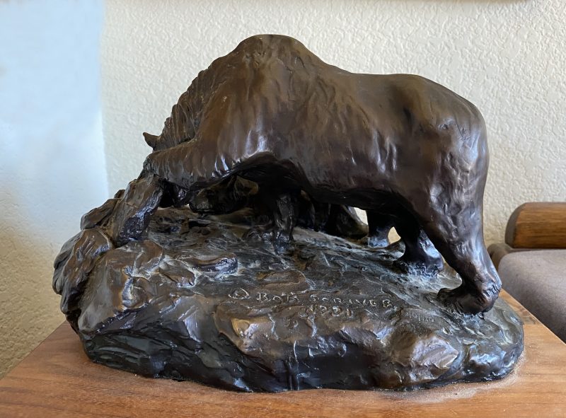 Bob Robert Scriver Three Bears wildlife bronze sculpture back