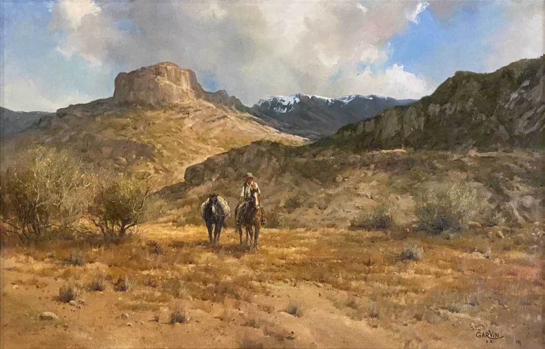 B.R. Garvin Barbara The Intruder cowboy horse western oil painting