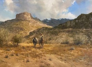B.R. Garvin Barbara The Intruder cowboy horse western oil painting