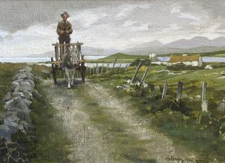 Clark Hulings Before The Irish Wind sketch study horse drawn Europe landscape oil painting