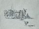 Clark Hulings Burro cart chicken drawing pen and ink western painting