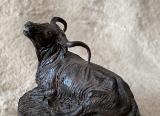 Harold Holden Scratch bull steer western bronze scultpure