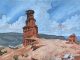 Nancy Boren Palo Duro western landscape rocks clouds watercolor painting
