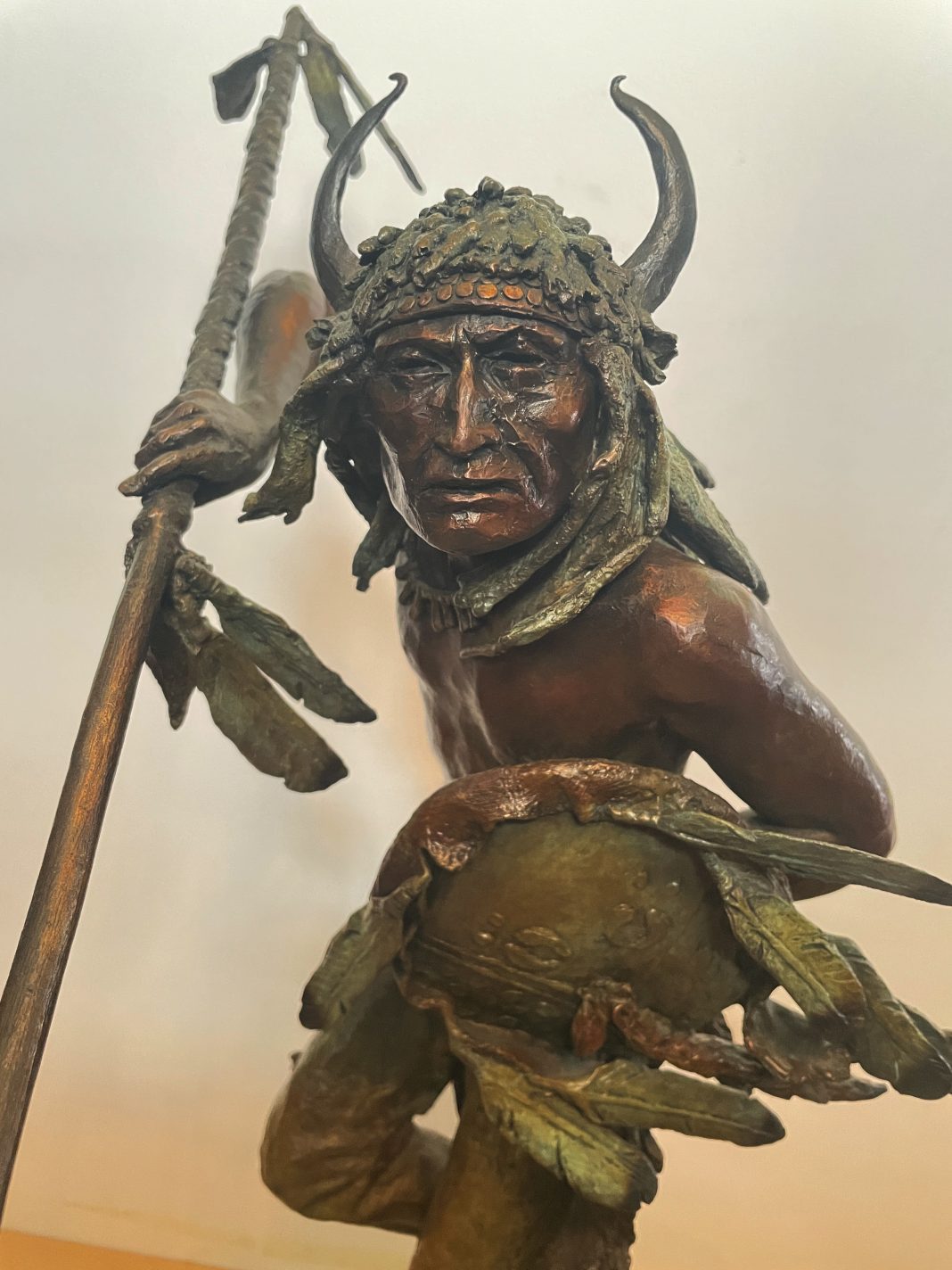 Daro-Flood_Blackfoot-Dancer-close-up-2 Daro Flood Blackfoot Dancer Native American Indian dance ceremony ceremonial western bronze sculpture close