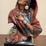 David Lemon Winds Of Memory Native American Indian woman squaw figure figurative western bronze sculpture