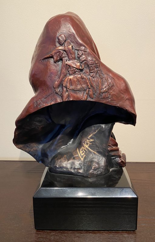 David Lemon Winds Of Memory Native American Indian woman squaw figure figurative western bronze sculpture back