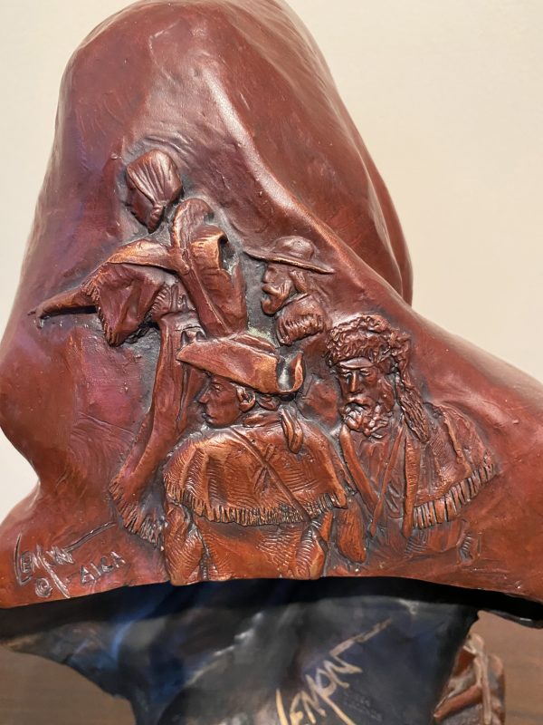 David Lemon Winds Of Memory Native American Indian woman squaw figure figurative western bronze sculpture close up