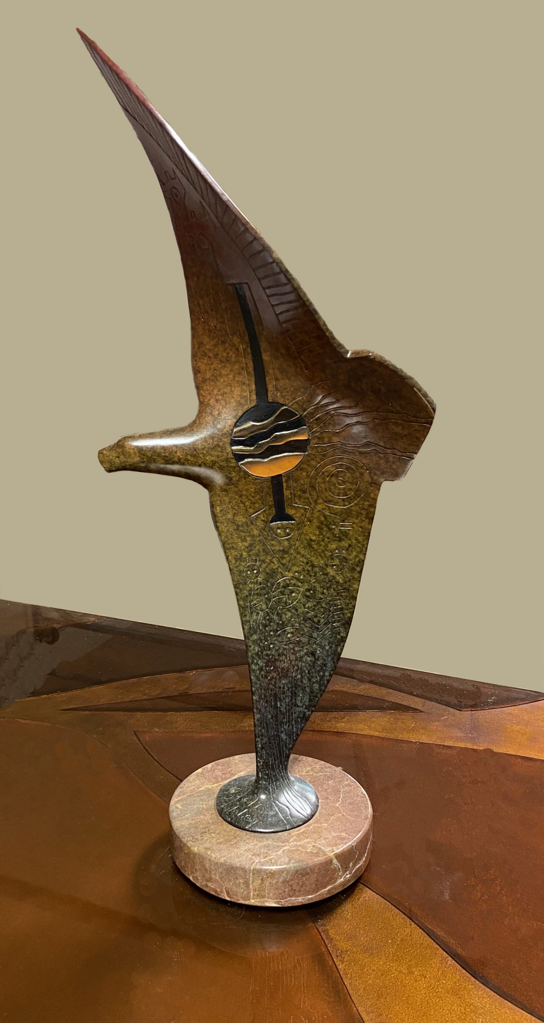 Gene and Rebecca Tobey eagle contemporary modern wildlife bronze sculpture