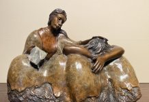 J.R. Eason This Too Shall Pass depression sad sadness loss losing woman female Native American Indian women western bronze sculpture