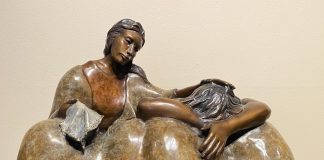 J.R. Eason This Too Shall Pass depression sad sadness loss losing woman female Native American Indian women western bronze sculpture