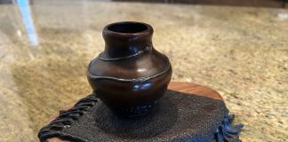 Jim Dodson Rising Spirit pot rug bronze western sculpture