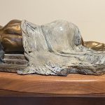 Marie Barbera reclining woman Native American Indian woman female girl sleep rest western bronze sculpture back