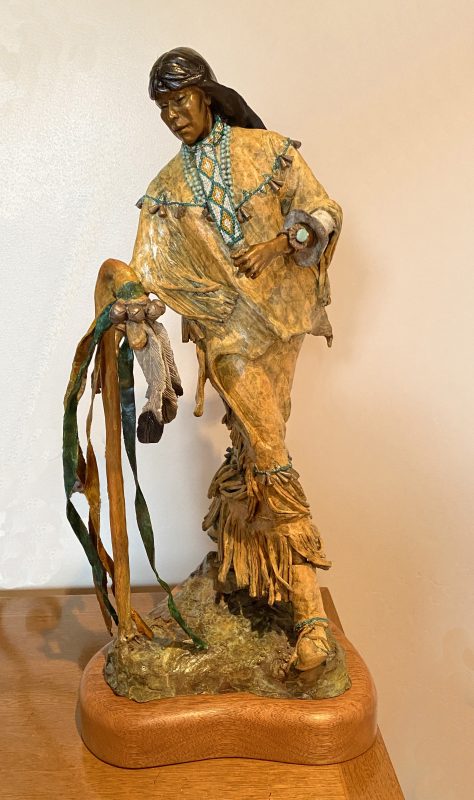 Marie Barbera Changing Woman Native American Indian woman female girl ceremony tradition western bronze sculpture