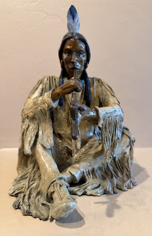 Marie Barbera Medicine Pipe Native American Indian bronze sculpture western ceremony ceremonial 