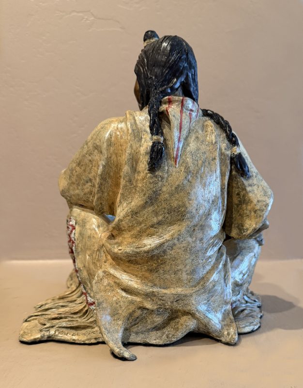 Marie Barbera Shaman Native American Indian chief warrior medicine healer doctor western bronze sculpture back