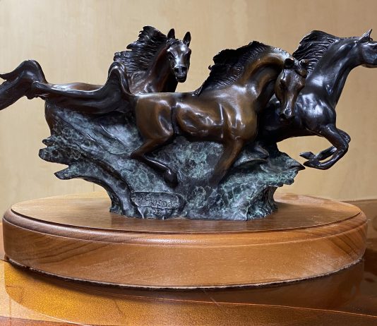 Snell Johnson My Friends II horse horses equine running horses western bronze sculpture