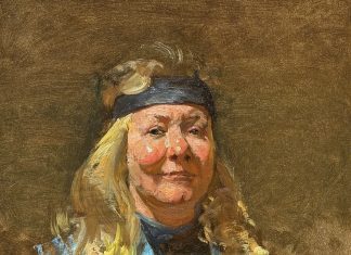 David Leffel Mary Ann portrait figure figurative woman female impressionistic oil painting