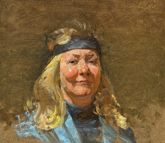 David Leffel Mary Ann portrait figure figurative woman female impressionistic oil painting