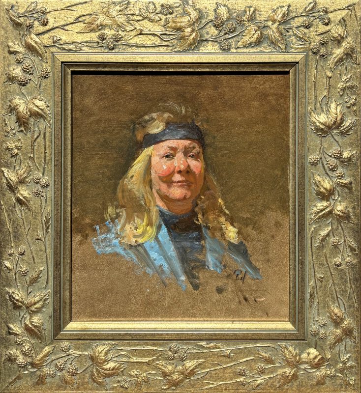 David Leffel Mary Ann portrait figure figurative woman female impressionistic oil painting framed