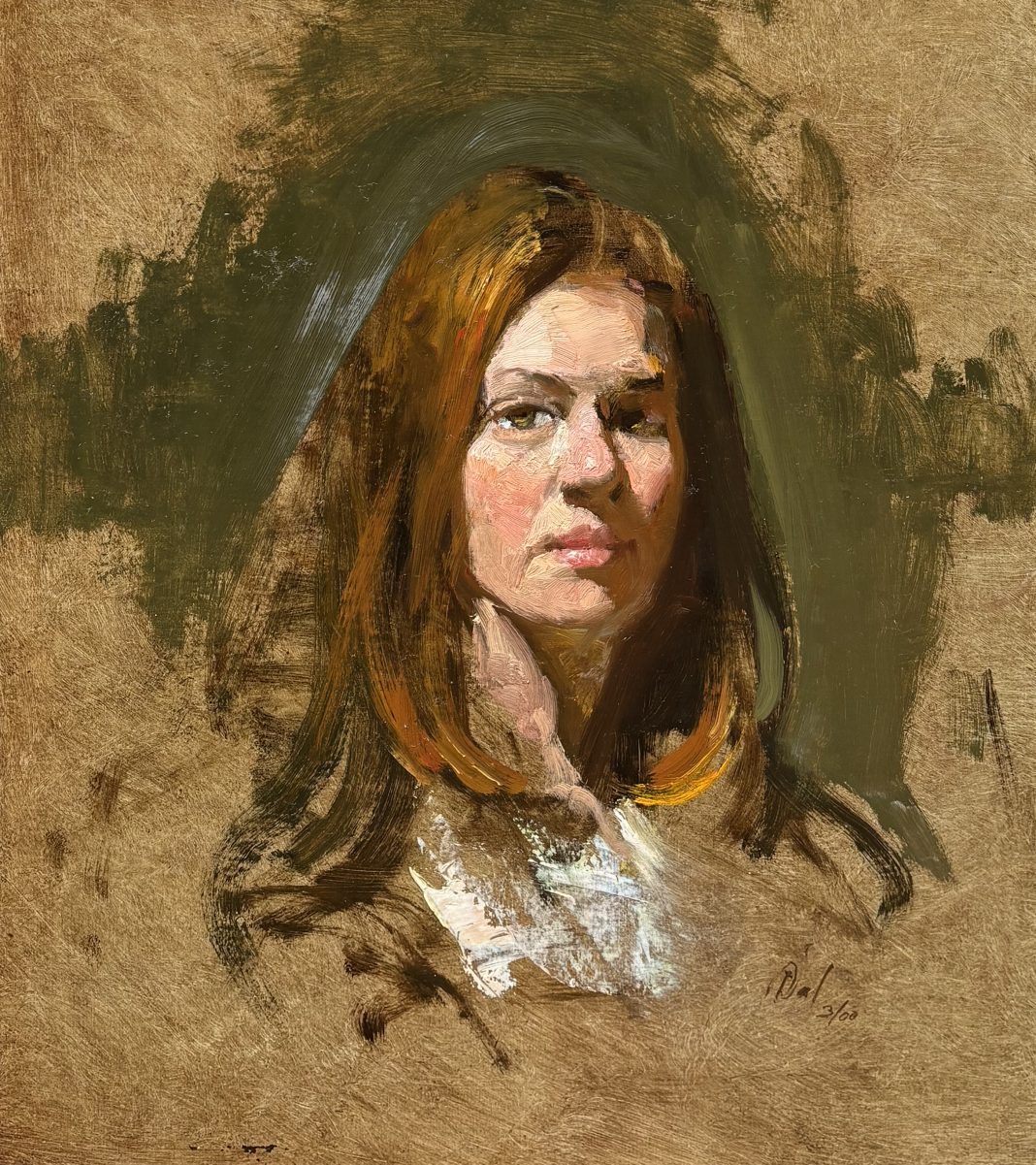 David Leffel Sarah portrait figure figurative woman female impressionistic oil painting