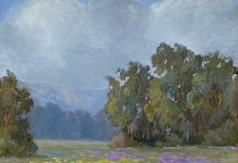 Michael Dancer Stormy Evening cloud mountain trees flowers western landscape oil painting