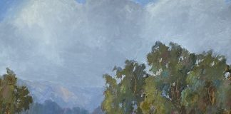 Michael Dancer Stormy Evening cloud mountain trees flowers western landscape oil painting