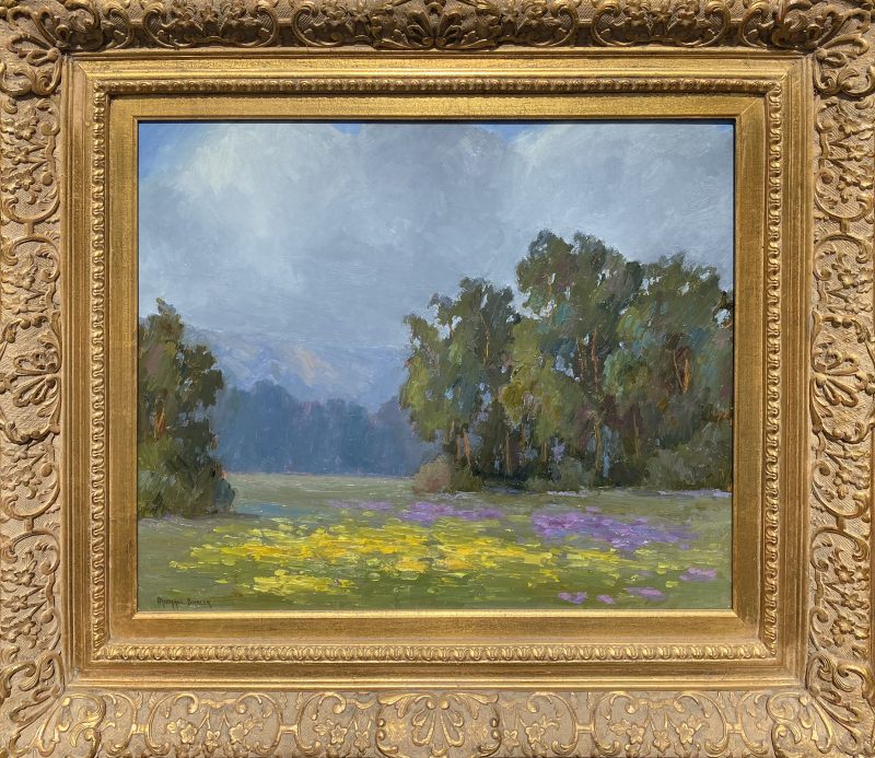 Michael Dancer Stormy Evening cloud mountain trees flowers western landscape oil painting framed