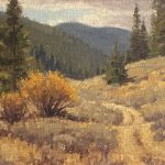 Ralph Oberg Back Roads mountain trail road ate trees mountains western landscape oil painting