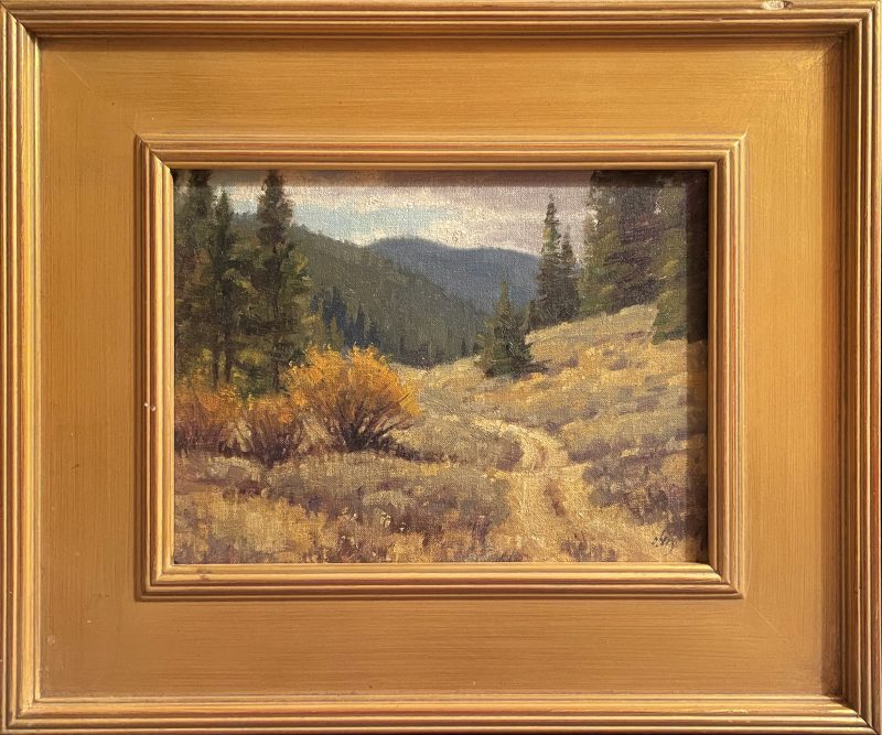 Ralph Oberg Back Roads mountain trail road ate trees mountains western landscape oil painting framed