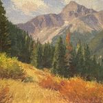 Ralph Oberg Bear Mountain pine trees mountains grass western landscape oil painting