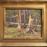 Ralph Oberg Deep In The Forest trees grass western landscape oil painting framed
