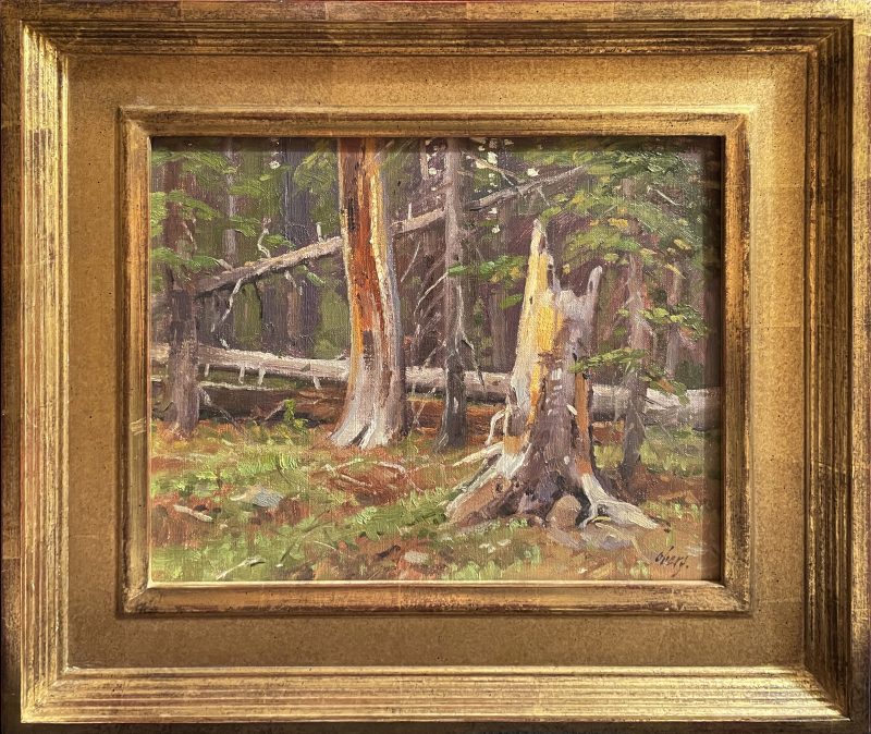 Ralph Oberg Deep In The Forest trees grass western landscape oil painting framed