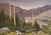 Ralph Oberg Mountain Monsoons western landscape oil painting pine trees mountains rocks