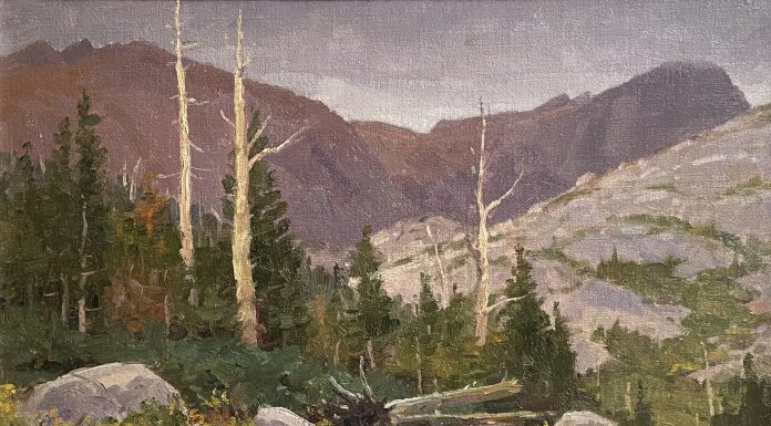 Ralph Oberg Mountain Monsoons western landscape oil painting pine trees mountains rocks