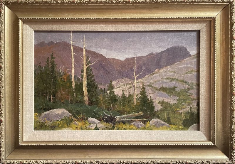 Ralph Oberg Mountain Monsoons western landscape oil painting pine trees mountains rocks framed