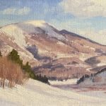 Ralph Oberg Near Clark Colorado snow mountains trees western landscape oil painting