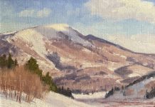 Ralph Oberg Near Clark Colorado snow mountains trees western landscape oil painting