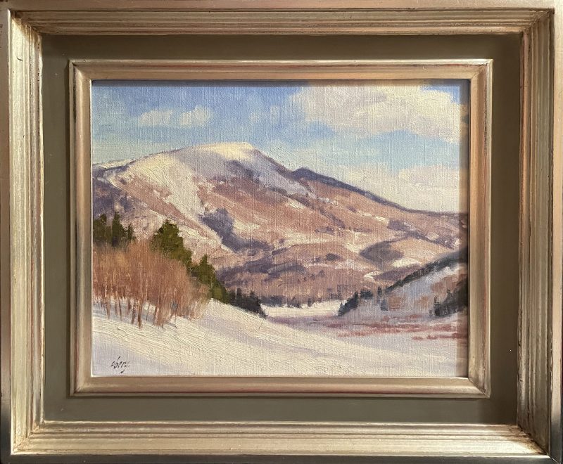 Ralph Oberg Near Clark Colorado snow mountains trees western landscape oil painting framed