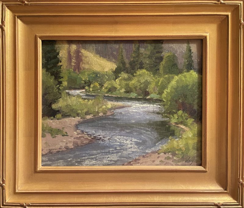 Ralph Oberg North Fork river stream brook rapids western landscape oil painting framed