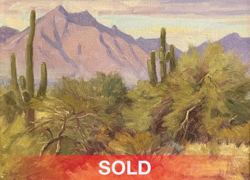 Ralph Oberg Sierra Estrella South Mountain Park Phoenix Arizona Southern desert western landscape oil painting sold