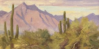 Ralph Oberg Sierra Estrella South Mountain Park Phoenix Arizona Southern desert western landscape oil painting