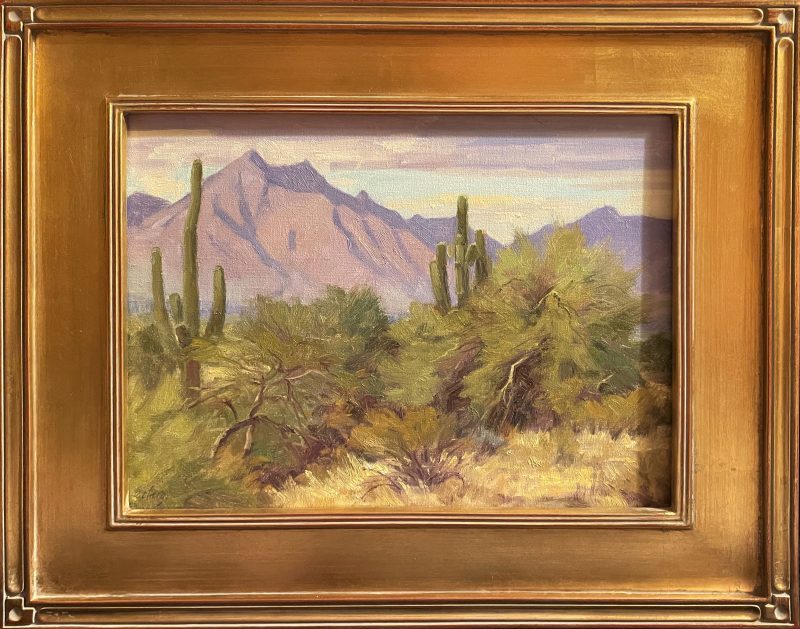 Ralph Oberg Sierra Estrella South Mountain Park Phoenix Arizona Southern desert western landscape oil painting framed