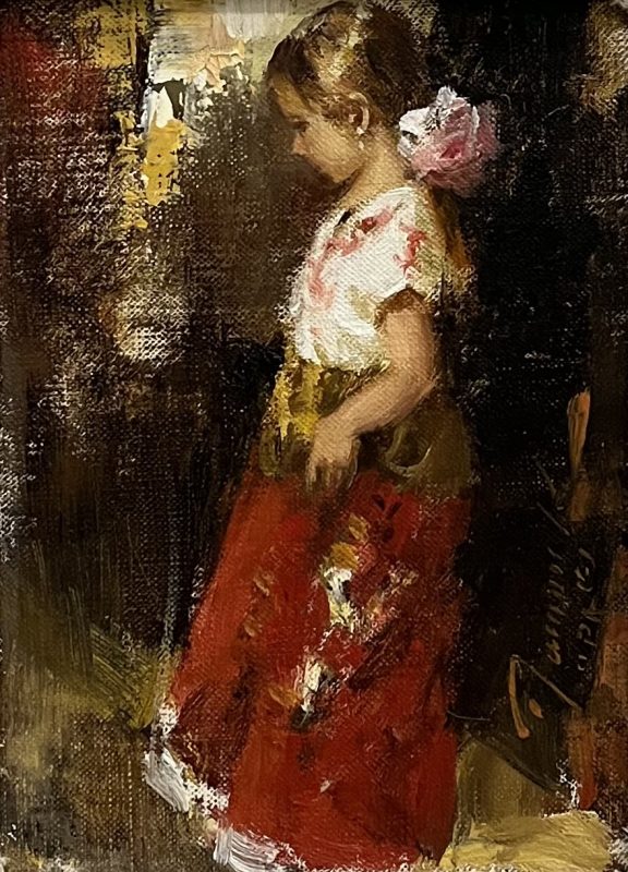 Ramon Kelley Little Dancer girl woman figure figurative portrait oil painting