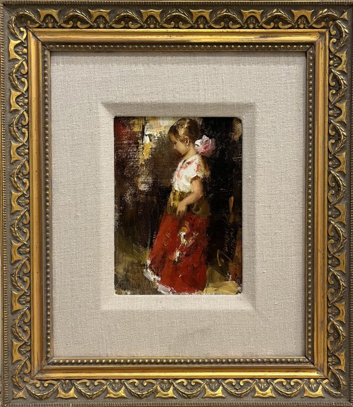 Ramon Kelley Little Dancer girl woman figure figurative portrait oil painting framed