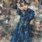 Ramon Kelley Little Girl In Blue figure figurative portrait pastel painting