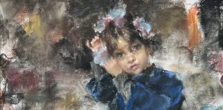 Ramon Kelley Little Girl In Blue figure figurative portrait pastel painting