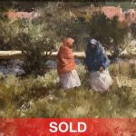 Ramon Kelley Taos New Mexico figure women landscape western oil painting sold