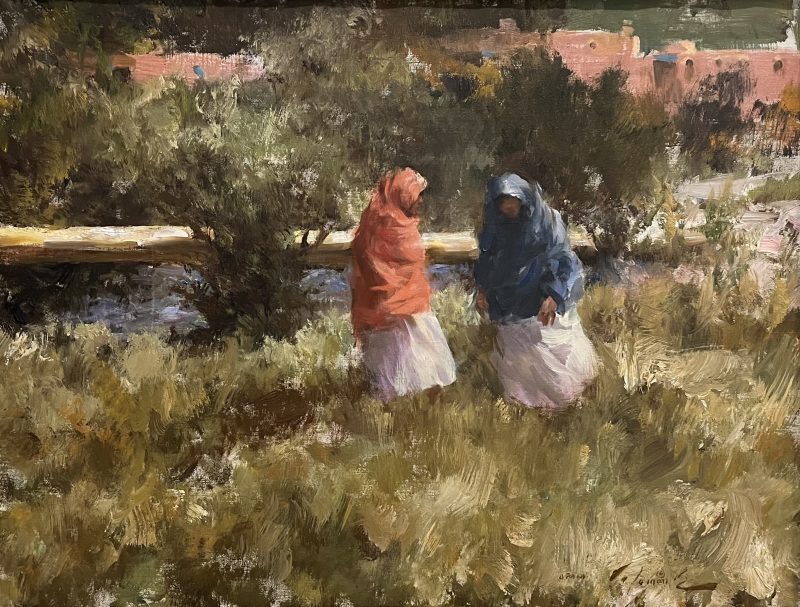 Ramon Kelley Taos New Mexico figure women landscape western oil painting